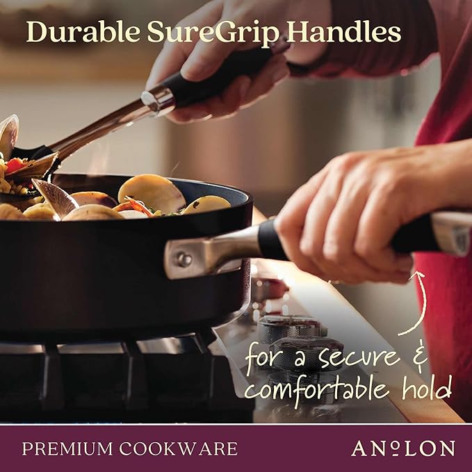 Anolon Advanced Home Hard Anodized Nonstick Crepe Pan, 9.5 Inch, Onyx