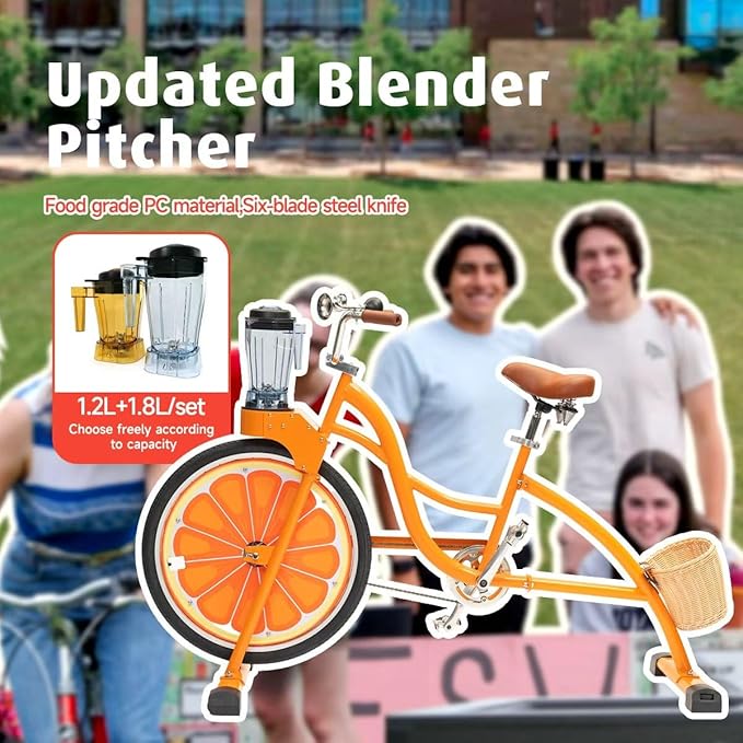 Blue Outdoor Pedal Blender Bike – Smoothie Maker Juicer for Fruit and Vegetable, Commercial Fitness Juice Blender