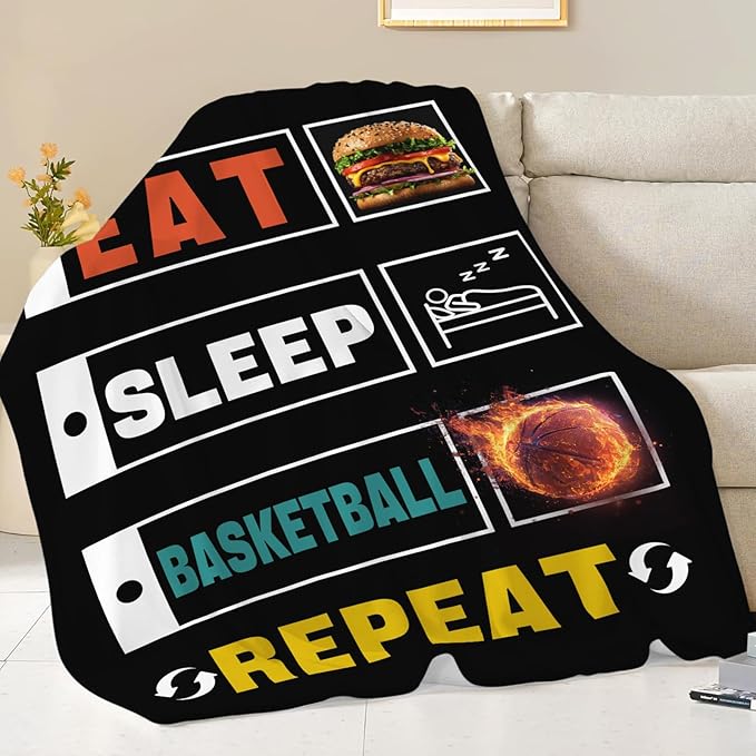 Basketball Blanket Gifts for Girls Boys Sports Throw Cozy Plush Fleece Flannel Lightweight Fuzzy Party Blankets for Women Men 60"X50"