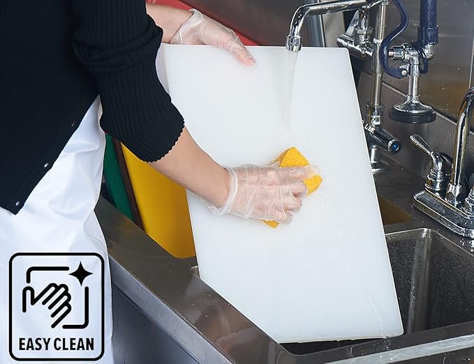 CURTA Cutting Boards for Kitchen, 18" x 12" x 0.5" White Color Coded Plastic Chopping Board with Anti Slip Surface Dishwasher Safe
