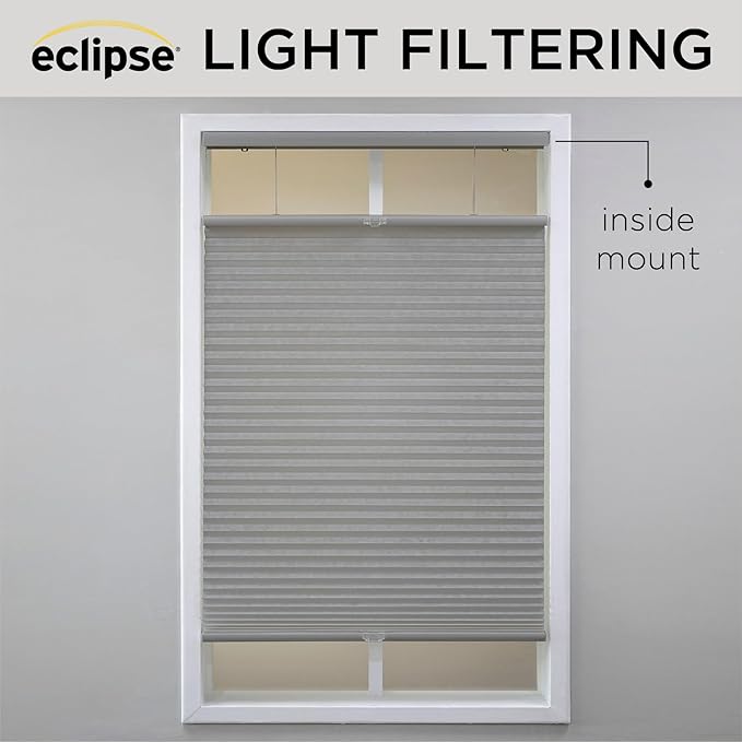 Eclipse Blackout Top Down Bottom Up Cellular Shades - Cordless Window Covering for Home or Office, Energy-Saving Light Filtering Shades, Easy Lift System - White, 33 W x 84 L