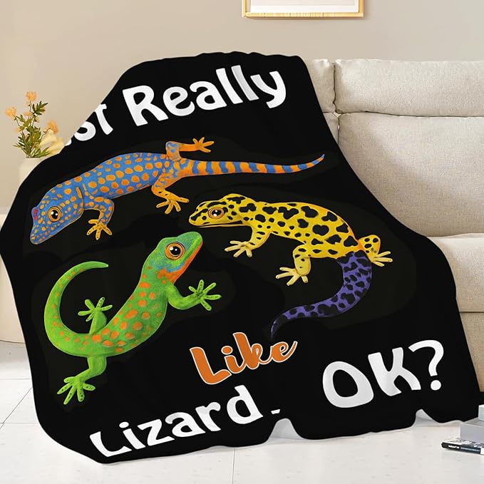 Lizard Blanket Gifts for Girls Boys Reptiles Lovers Throw Blankets Cozy Plush Fleece Lizards Decor Flannel Fuzzy for Kids Women Men 80"X60"