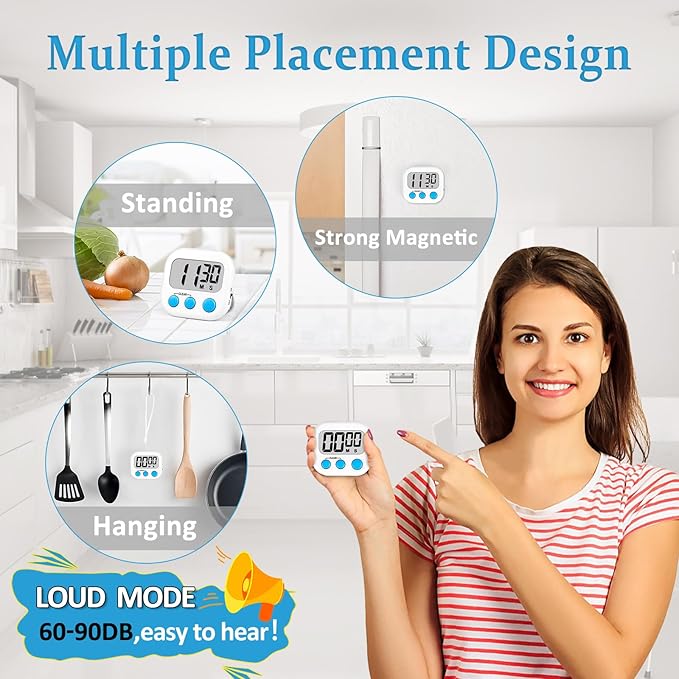 ZILLEEN Classroom Timers for Kids Classroom Magnetic Digital Kitchen Timers for Cooking Teachers Gym Game 24 pcs