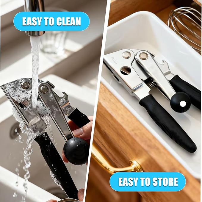 Can Opener,commercial can opener,Manual Heavy Duty Stainless Steel Handheld Can Opener for Seniors for Kitchen