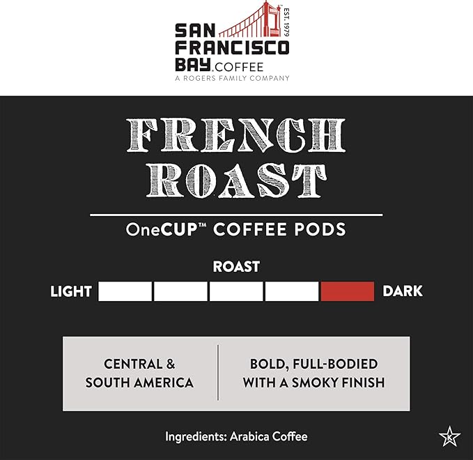 San Francisco Bay Compostable Coffee Pods - French Roast (12 Ct) K Cup Compatible including Keurig 2.0, Dark Roast