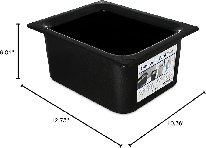 Carlisle FoodService Products CM110103 Coldmaster Insulated Food Pan, 1/2 Size, 6 quart, Black