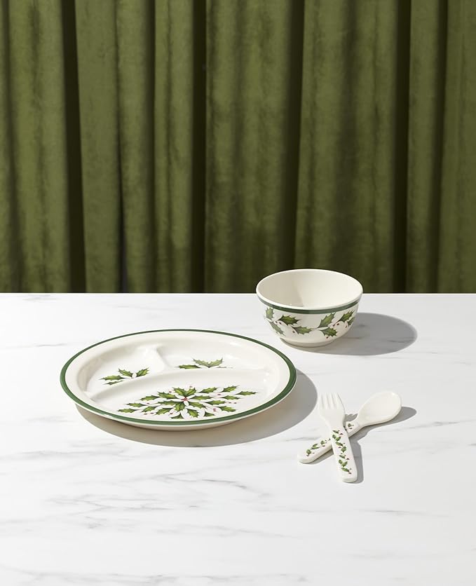 Lenox 885787 Holiday-Children's 4-Piece Dinner-Set, Christmas Dinnerware, Hosting