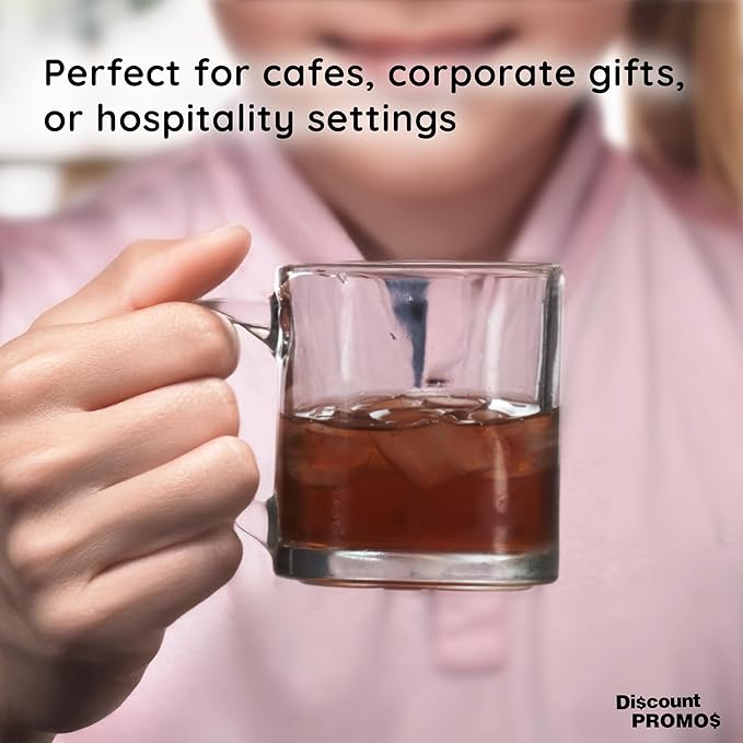 Libbey Clear Glass Coffee Mugs 13 oz. Set of 10, Bulk Pack - Perfect for Coffee, Tea, Espresso, Hot Cocoa, Other Beverages - Clear Bottom