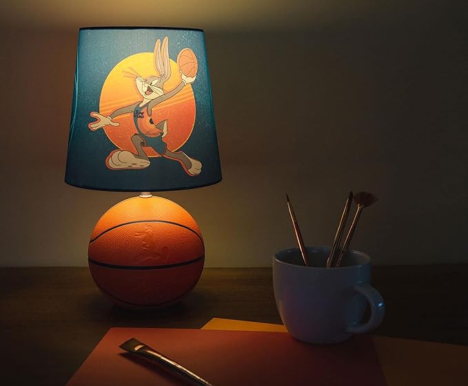 Space Jam 2: A New Legacy Tune Squad Basketball 3D Desk Lamp, Bugs Bunny Mood Light | Home Decor Accessories And Room Essentials | Official Looney Tunes Collectible | 14 Inches Tall