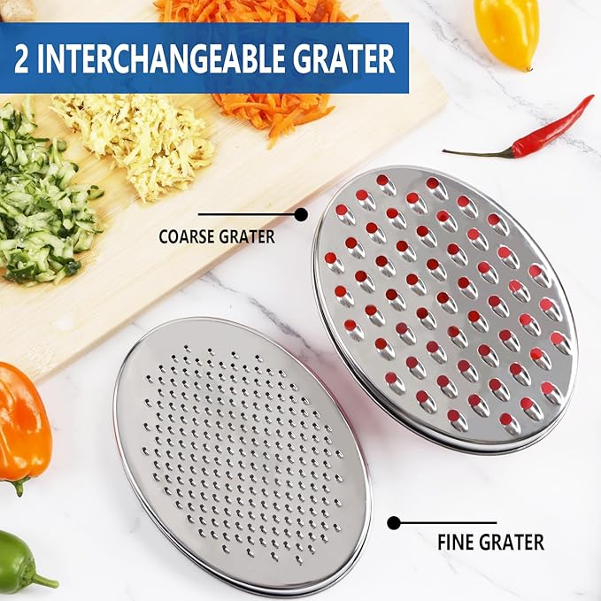 Cheese Grater Citrus Lemon Zester with Food Storage Container & Lid - Perfect For Hard Parmesan Or Soft Cheddar Cheeses, Ginger, Vegetables, Butter, Chocolate & Nutmeg (Green)