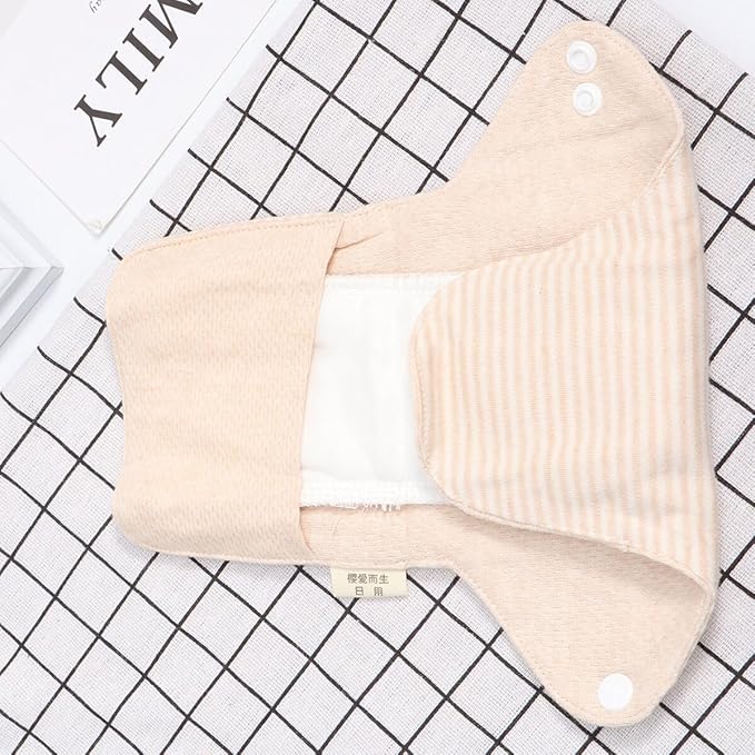 UPKOCH 2pcs Reusable Washable Menstrual Pads Cotton Panty Liners for Women Portable Absorbent Sanitary Towels Foldable Eco-Friendly for Travel and Daily Use