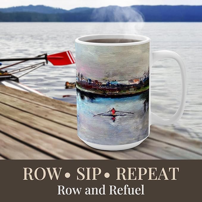 Rowers Mug - 15oz Ceramic Coffee Cup - Personalized Rowing-Themed Gift, Lead & BPA Free, Ideal Rowing Gift for Coaches, Teams & Enthusiasts