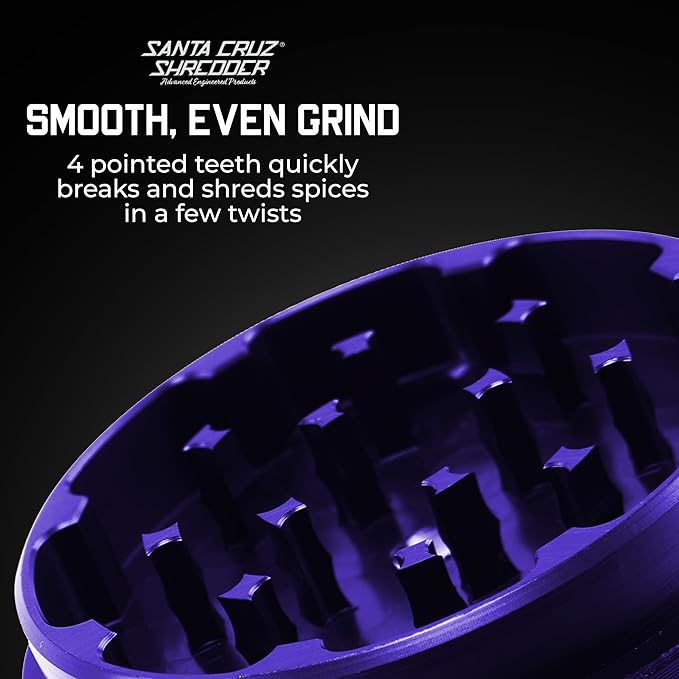 Santa Cruz Shredder Metal Spice Grinder Made in USA (Medium (2.2 Inch), Purple)