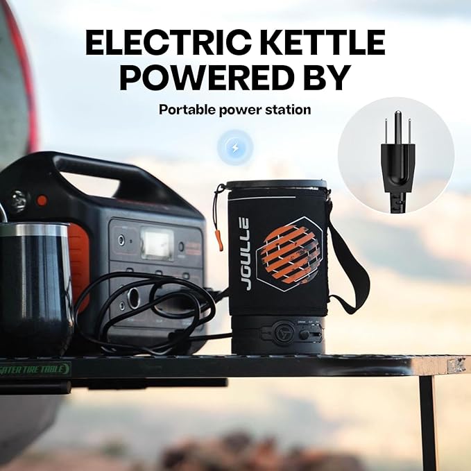 Electric French Press Coffee Maker, 120V Boil Water & Press Coffee 2-in-1, Portable Design for Travel, Camping, 6 Minute Brew Ready
