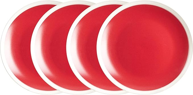 Rock Ridge Speckled Stoneware Dinnerware Set (12pc Set, Ruby and Ivory)