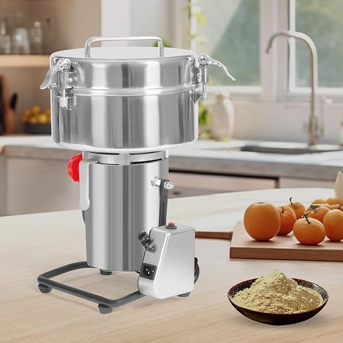 Electric Grain Mill Grinder, 4500g/9.92lb High-speed 30000r/min Food Grinder, 110V 5000W Countertop Grain Mill for Dry Spice Herbs Grains Coffee Rice Pepper (4500g)