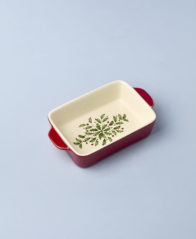 Lenox 898051 Holiday Rectangular Baking Dish, Small, Christmas, Festive Kitchen Decor