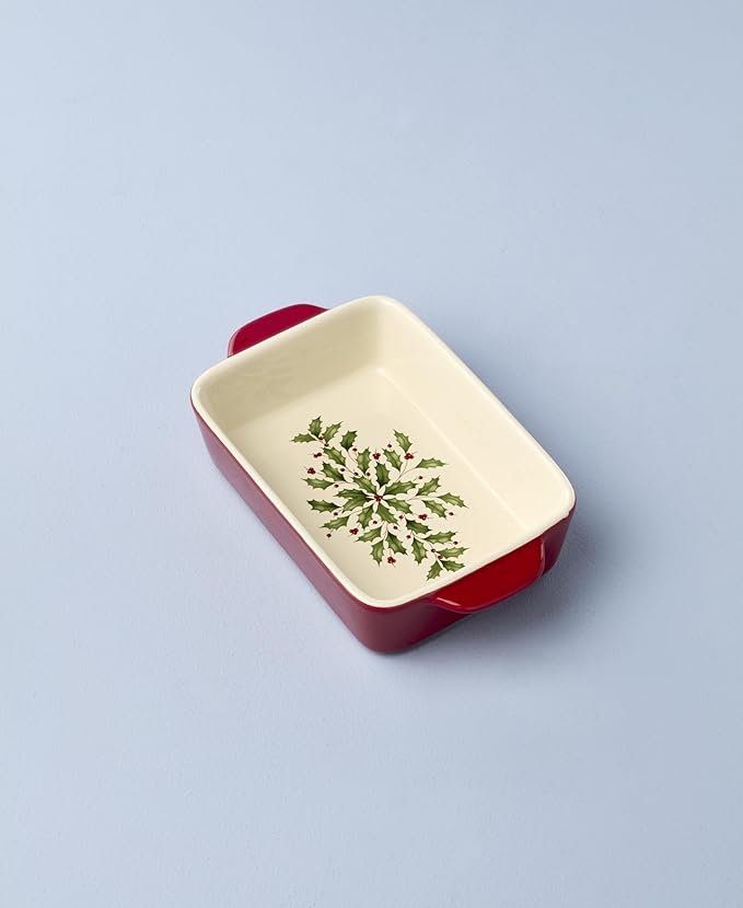 Lenox 898051 Holiday Rectangular Baking Dish, Small, Christmas, Festive Kitchen Decor