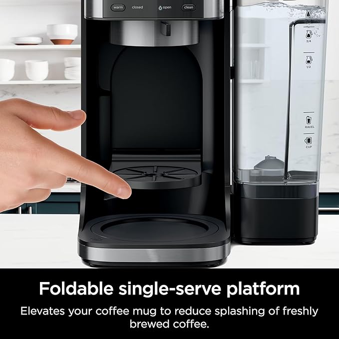 Ninja DualBrew Pro Hot & Iced Coffee Drip Coffee Maker (Renewed) | Compatible with K-Cup Pods | 3 Brew Styles (Classic, Rich, & Iced) | 70oz Removable Reservoir & Dishwasher Safe | Black | 14-Cup