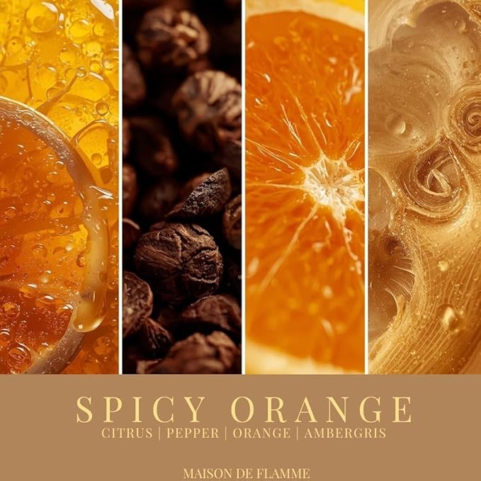 Spicy Orange Odor-Eliminating Scented Candle, 200g/7oz White Jar – Long-Lasting Soy Wax Blend Candle for Smoke, Kitchen & Pet Odors