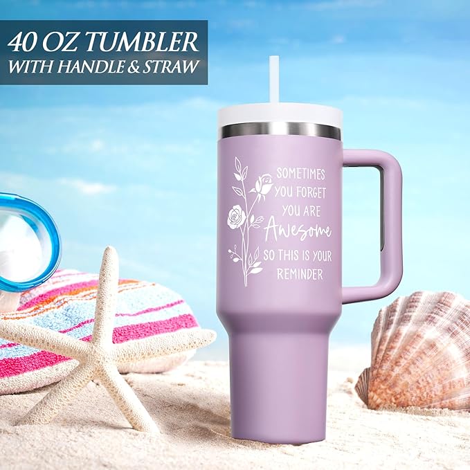 Birthday Gifts for Women Friendship, 40 OZ Tumbler Christmas Inspirational Gift for Women Unique Thank You Gifts for Mom Friend Sister Coworker Employee Nurse Teacher Awesome Gift, Insulated Cup