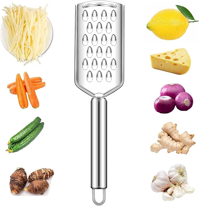 Handheld Cheese Grater, Cheese Zester Stainless Steel, Lemon Zesters, Kitchen Vegetable Peeler, Food Zesters Grater Slicer for Ginger Garlic Chocolate Fruits, Zester Graters with Handle