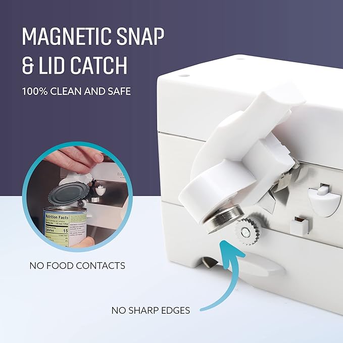 3 in 1 Under the Cabinet Electric Can Opener, Blade Sharpener, Bottle Opener, Under The Counter Mount, For Large And Small Cans (White)