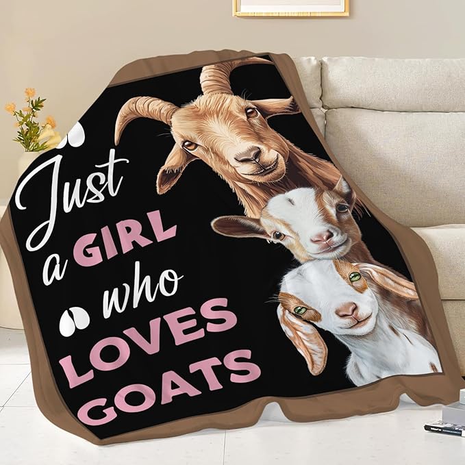 Goat Blanket for Girls Women Goats Gifts Lovers Throw Blankets Cozy Plush Fleece Animal Flannel Fuzzy for Couch Chair Bed 50"X40"