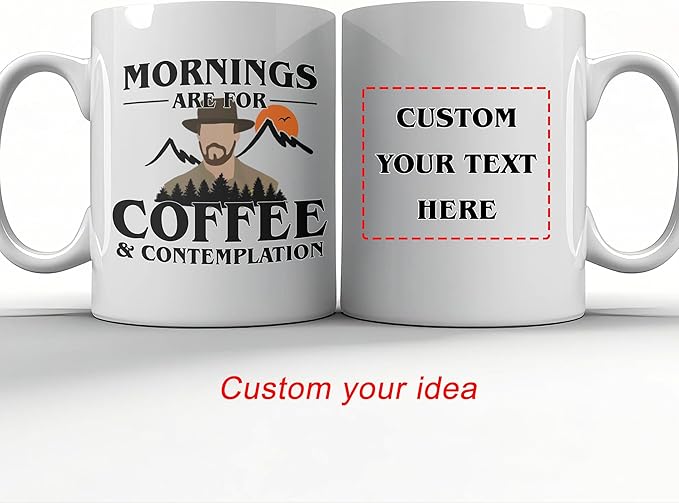 Custom White Ceramic Mug 11oz 15oz Morning Are For Coffee Father Day Birthday Holiday New Year Tea Cups Hot and Ice Coffee Water Mugs Gift for Kids Friends Men Women Family