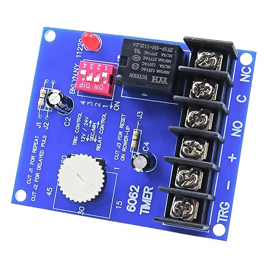 6062 Multi-Function Timer (Compatible with altronix 6062 Multi Function Timer), 12/24VDC Selectable, 1 Sec to 60 Min Adjustable Timing for Access Control and Timed Operations