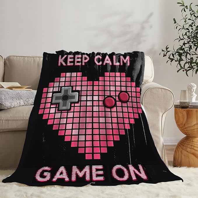 Gaming Blanket Gifts for Girls Boys Gamer Throw Blankets Cozy Plush Fleece Video Game Decor Flannel Fuzzy for Kids 50"X40"