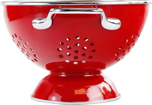 Calypso Basics by Reston Lloyd Powder Coated Enameled Colander, 1.5 Quart, Red