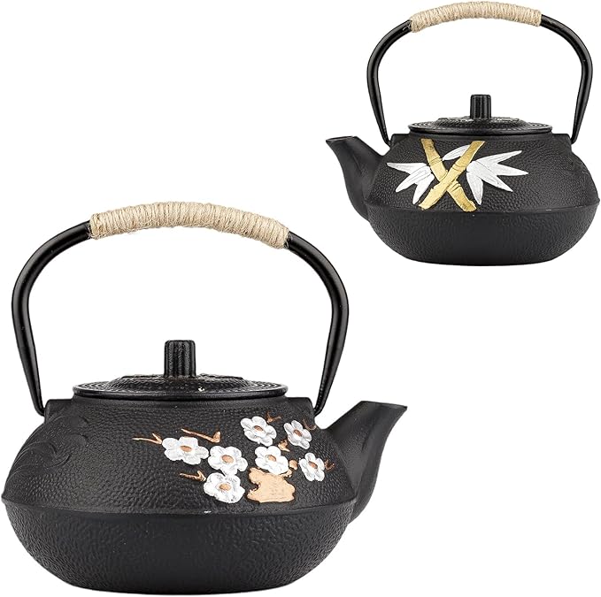 Cast Iron Teapot,SECHUDO Tea Kettle,Japanese Cast Iron Teapot with Stainless Steel Infuser for Stovetop Safe (27.1OZ/800ML)