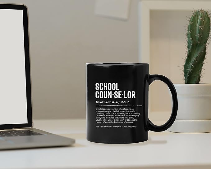 QUICQOD School Counselor Mug - Appreciation Gifts for School Counselor, Thank You & Retirement Gifts, 11 Oz Ceramic Coffee Mug