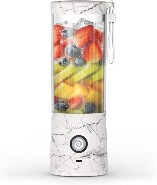 BlendJet 2 Portable Blender for Smoothies & Shakes - BlendJet Cordless Personal & Small Blender, USB-C Rechargeable & Self Cleaning - (White Marble, 16 oz.)