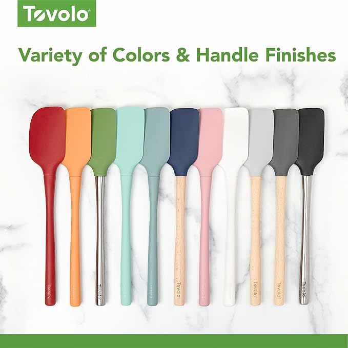 Tovolo Flex-Core Stainless Steel Handled Spatula Set of 5 for Meal Prep, Cooking, Baking, and More
