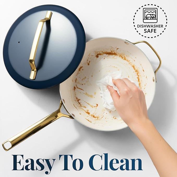 GOTHAM STEEL 4Qt Saute Pan with Lid, 12 Inch Deep Frying Pan with Lid, Large Nonstick Skillet for Cooking, Oven Safe Skillet, Family Sized Frying Pans, Induction Ready, Oven and Dishwasher Safe