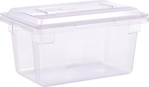 Carlisle FoodService Products Storplus Food Storage Container with Stackable Design for Catering, Buffets, Restaurants, Polycarbonate (Pc), 5 Gallons, Clear