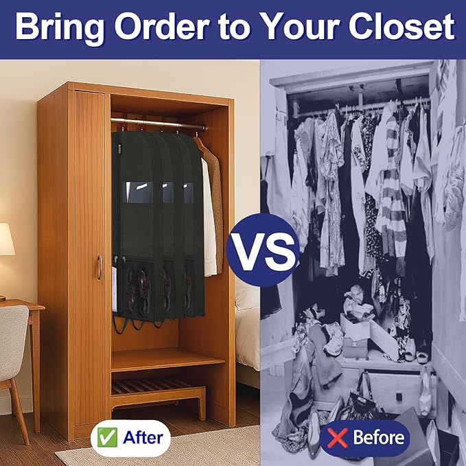 Large Heavy Duty Garment Bag for Clothing Storage, Heavy Duty Garment Bags for Travel and Hanging Clothes, Zippered Breathable Garment Bags for Long Dresses, Hanging Garment Bags for Closet Storage