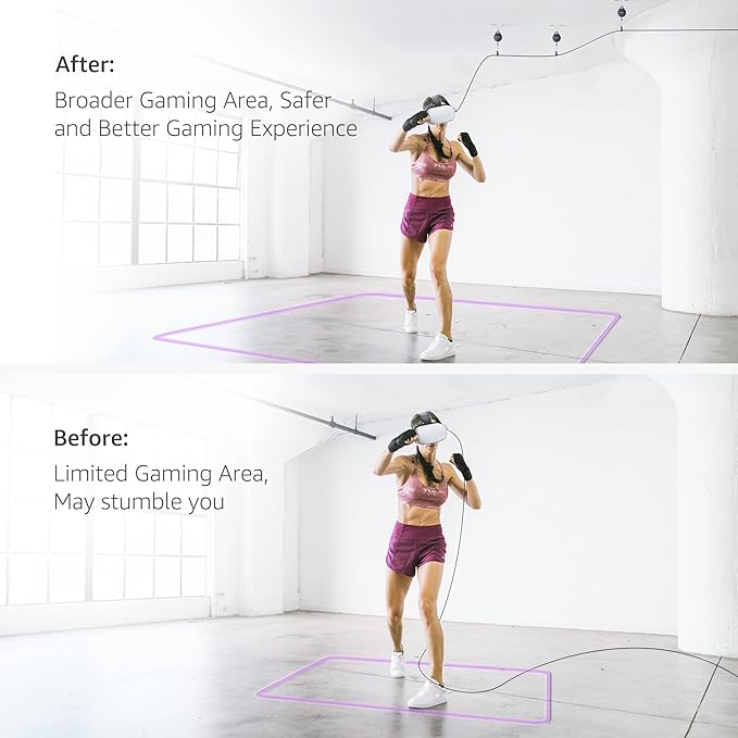 KIWI design VR Cable Management, 6 Packs VR Pulley System Compatible with Quest 3S/3/2/1/Pico/PSVR/PSVR2