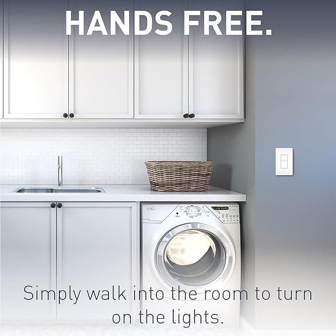 Legrand radiant RRW600UTCCCV4 600W Occupancy Motion Sensor Light Switch, 180 Degree Coverage, Auto On/Auto Off, Single Pole, White/Light Almond/Ivory (1 Count)