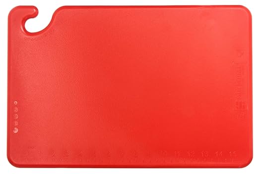 San Jamar - CB121812RD CB121812 Cut-N-Carry Co-Polymer Cutting Board, 18" Length x 12" Width x 1/2" Thick, Red