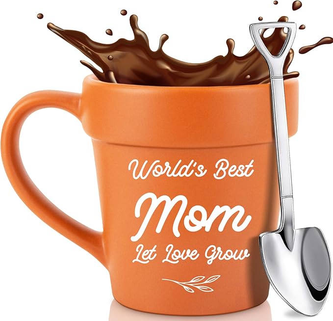 Christmas Birthday Gifts for Mom from Daughter Son, Cool Best Mom Ever Gift for New Step Moms, Gardening Gifts for Moms Who Have Everything, Novelty Mom Mug