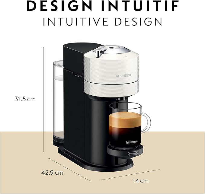 Nespresso Vertuo Next Coffee and Espresso Machine by De'Longhi, White (ENV120WCA)