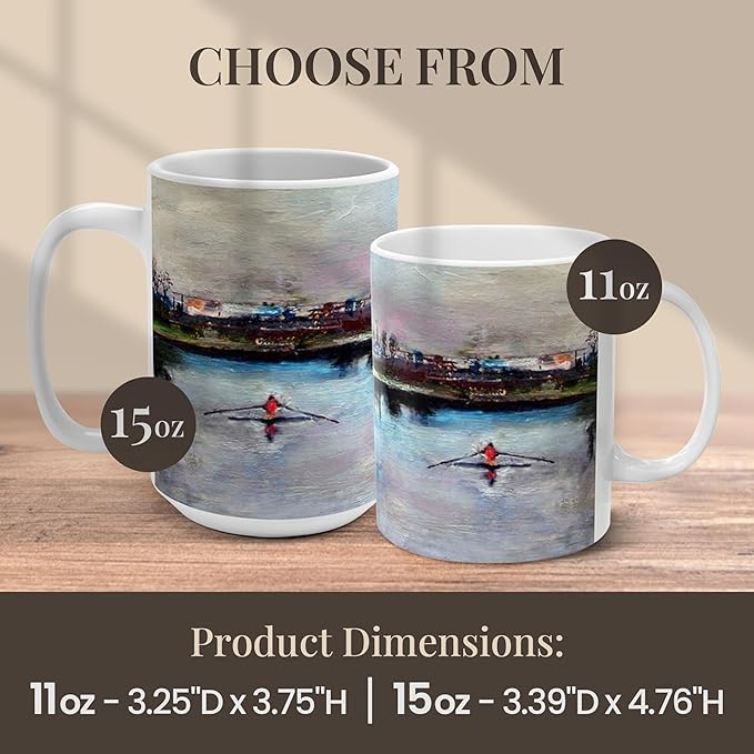 Rowers Mug - 15oz Ceramic Coffee Cup - Personalized Rowing-Themed Gift, Lead & BPA Free, Ideal Rowing Gift for Coaches, Teams & Enthusiasts
