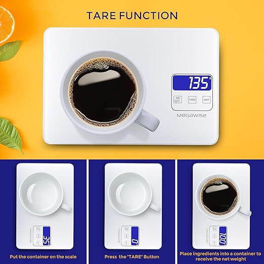 Digital Kitchen Scale K28H – Ultra-Slim Design, Precise 1g–15kg Measurement, 5 Units, Tare Function, Backlit Display, for Baking, Cooking & Meal Prep
