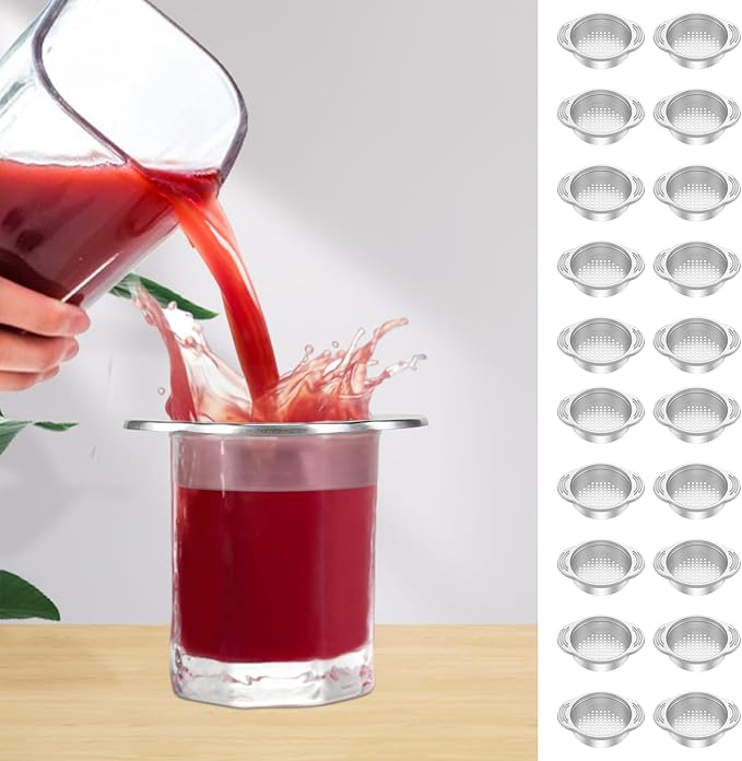 20 Pack Tuna Can Strainer 3.15Inch Stainless Steel Food Strainer Anti Slip Handle Tuna Strainer Easy to Use Tuna Press Oil Drainer Filter Colander Can Strainers for Canned Goods Vegetables Beans