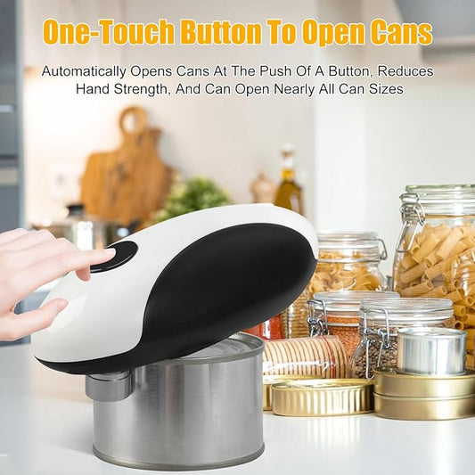 Electric Can Opener,USB Rechargeable Can Opener,One-Touch Cordless Can Opener,Smooth Edge,Hands Free,Food Safety,Automatic Kitchen Gadget,Battery Operated,Opens Almost Any Cans