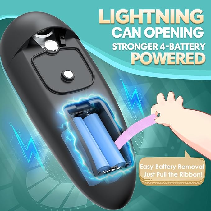 2025 Electric Can Opener, One Touch Automatic Can Opener Fits All Can Size, Handheld Smooth Edge Food Safe Can Openers Electric for Kitchen, Kitchen Gadgets Can Opener for Seniors, Arthritis and Chef