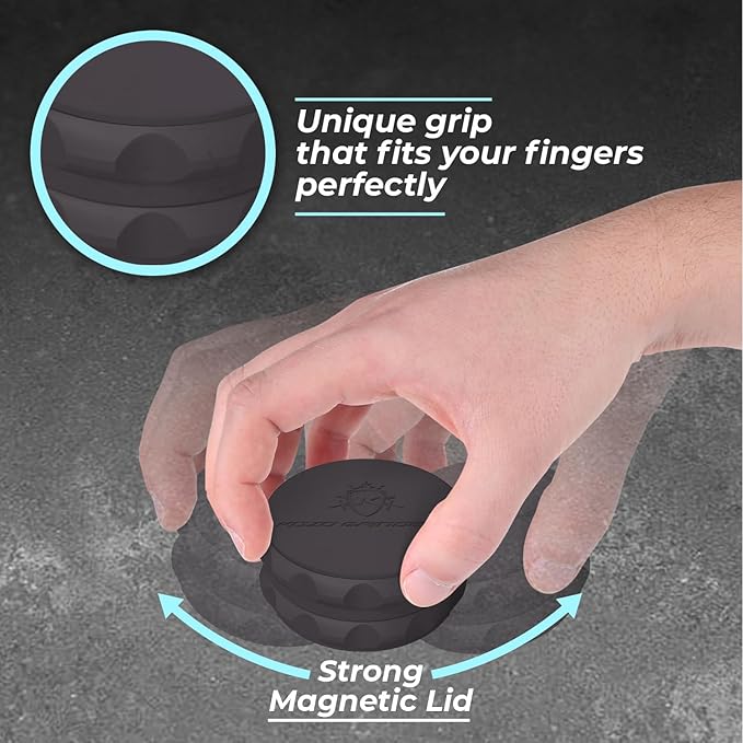 2.5" Spice Grinder 2-Piece, Strong Grip By Kozo. (Black)